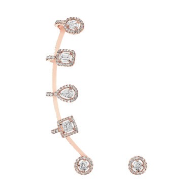 Boucles d'oreilles Messika My Twin multiformes en or rose et diamants