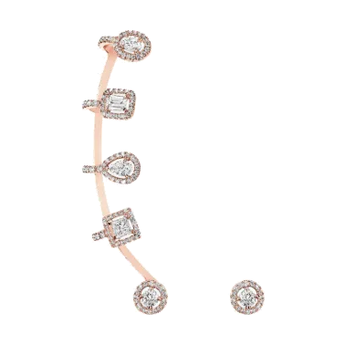 Boucles d'oreilles Messika My Twin multiformes en or rose et diamants
