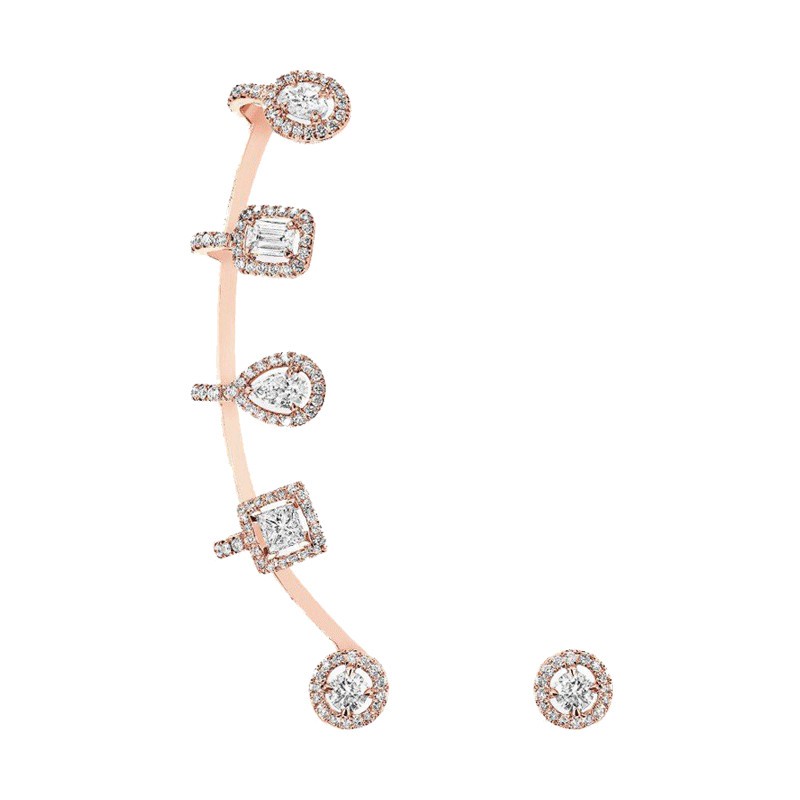Boucles d'oreilles Messika My Twin multiformes en or rose et diamants