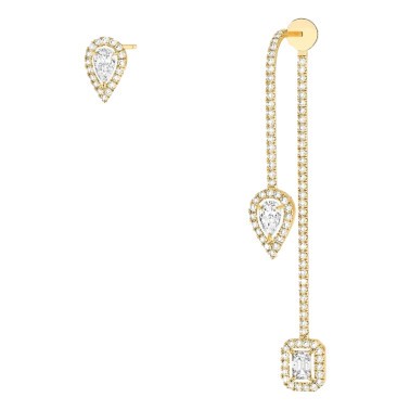 Boucles d'oreilles Messika My Twin Pendantes en or jaune et diamants