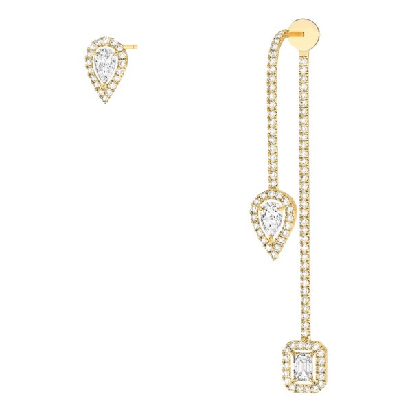 Boucles d'oreilles Messika My Twin Pendantes en or jaune et diamants