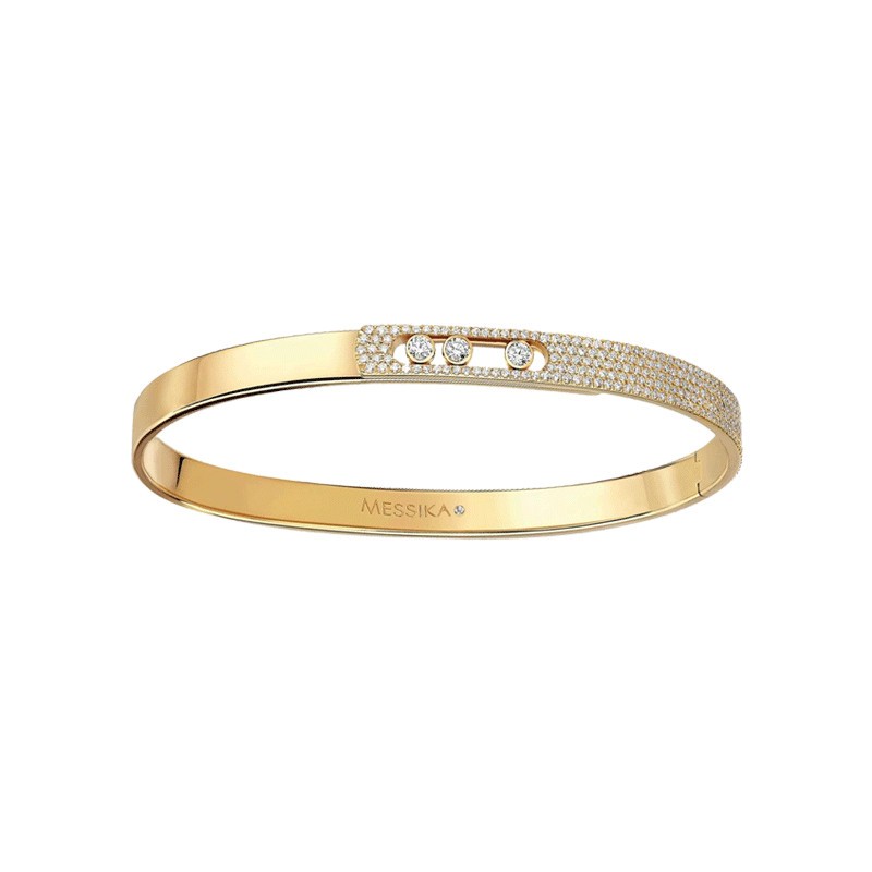 Bangle Messika Move Noa Pavé en or jaune et diamants
