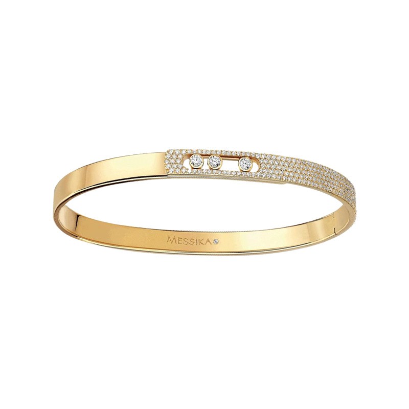 Bangle Messika Move Noa Pavé en or jaune et diamants