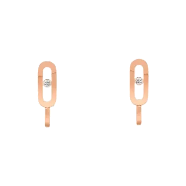 Mini créoles Messika Move Uno en or rose et diamant