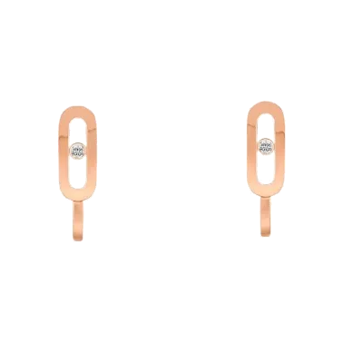 Mini créoles Messika Move Uno en or rose et diamant