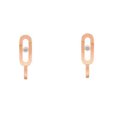 Mini créoles Messika Move Uno en or rose et diamant