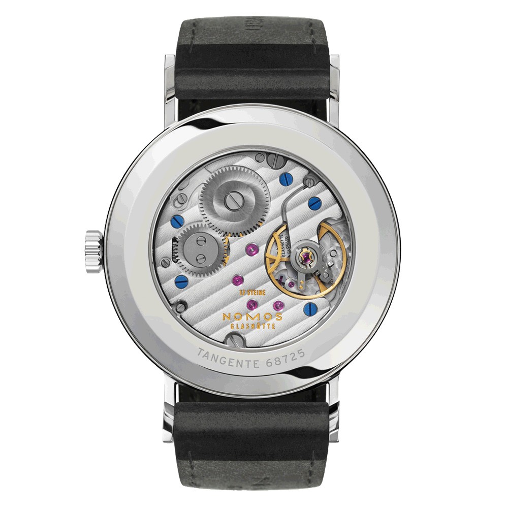  Montre NOMOS Tangente mécanique fond saphir bracelet cuir véritable noir 35 