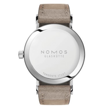 Montre NOMOS Tangente 33 duo mécanique bracelet cuir beige 32,8