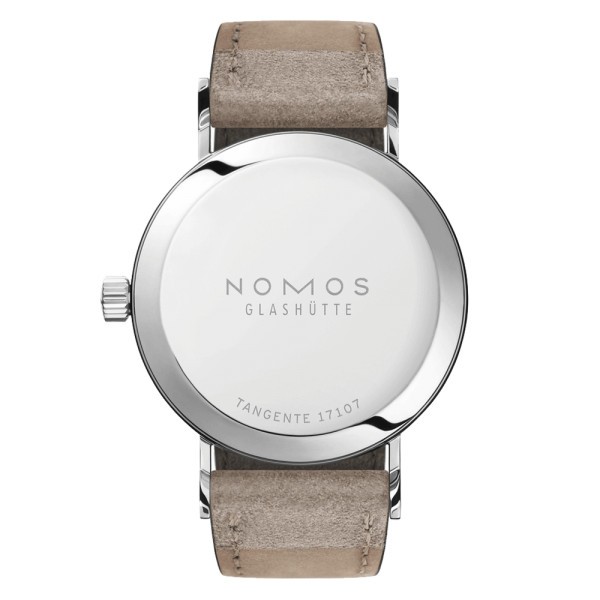 Montre NOMOS Tangente 33 duo mécanique bracelet cuir beige 32,8