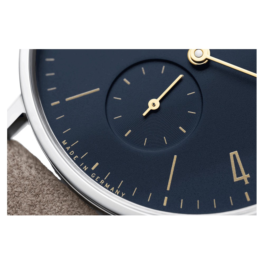  Montre NOMOS Tangente Bleu Nuit mécanique fond saphir bracelet cuir beige 35 