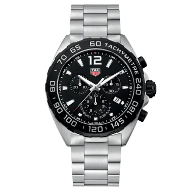 Montre TAG Heuer Formula 1 quartz cadran noir lunette noire bracelet acier 43 mm CAZ1010.BA0842