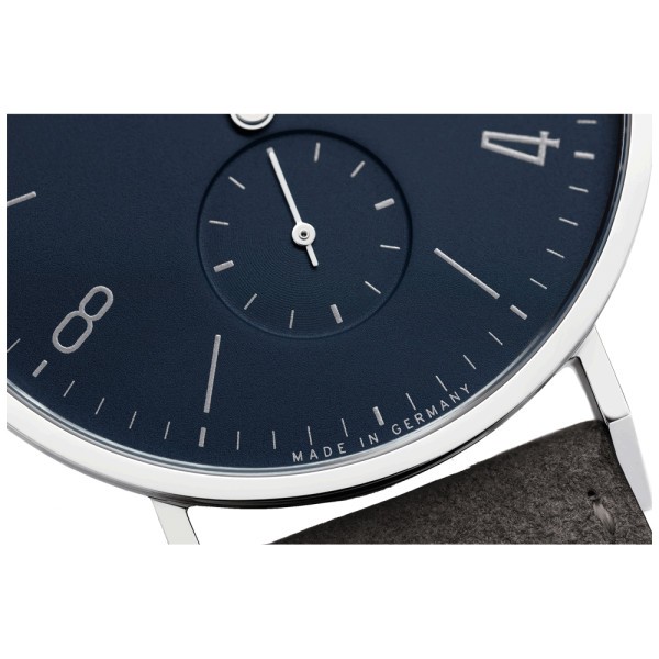  Montre NOMOS Tangente 38 Bleu Nuit mécanique fond saphir bracelet cuir anthracite 37,5 