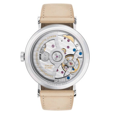  Montre NOMOS Tangente Neomatik champagne bracelet cuir tannage végétal  35 