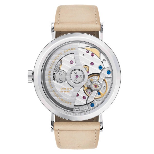  Montre NOMOS Tangente Neomatik champagne bracelet cuir tannage végétal  35 