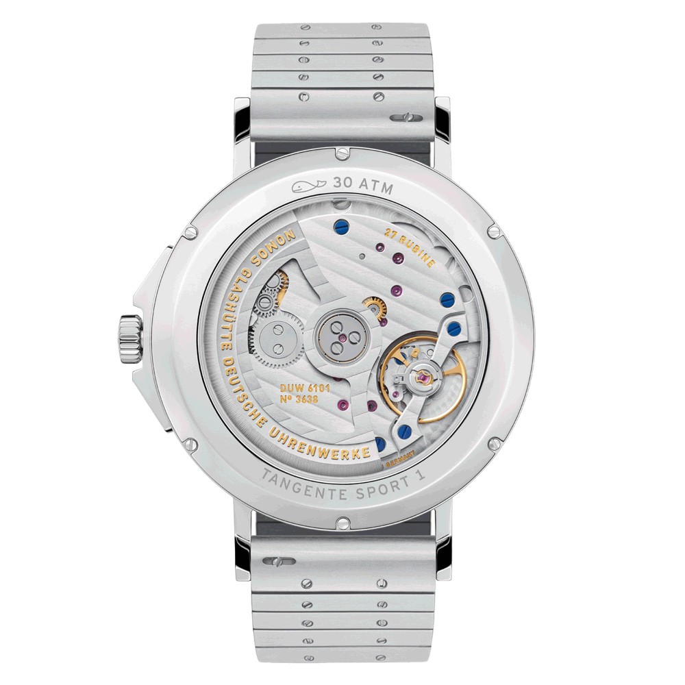  Montre NOMOS Tangente Sport Neomatik 42 date automatique cadran argent bracelet acier 42 