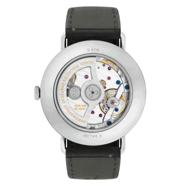  Montre NOMOS Metro Neomatik 39 automatique bracelet cuir noir cousu main 38,5 