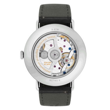  Montre NOMOS Metro Neomatik 39 silvercut automatique bracelet cuir noir cousu main 38,5 