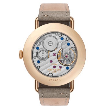  Montre NOMOS Metro 33 mécanique or rose bracelet cuir beige 33 