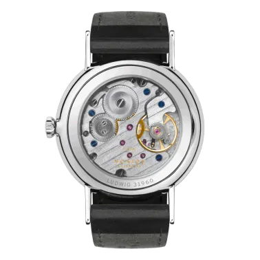 Montre NOMOS Ludwig mécanique fond saphir bracelet cuir véritable noir 35