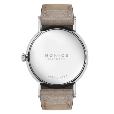 Montre NOMOS Ludwig 33 Duo mécanique bracelet cuir beige 32,8