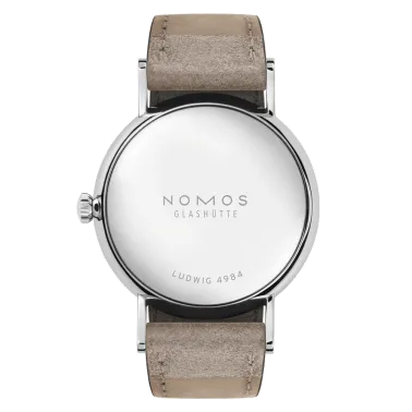 Montre NOMOS Ludwig 33 Duo mécanique bracelet cuir beige 32,8