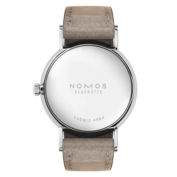 Montre NOMOS Ludwig 33 Duo mécanique bracelet cuir beige 32,8