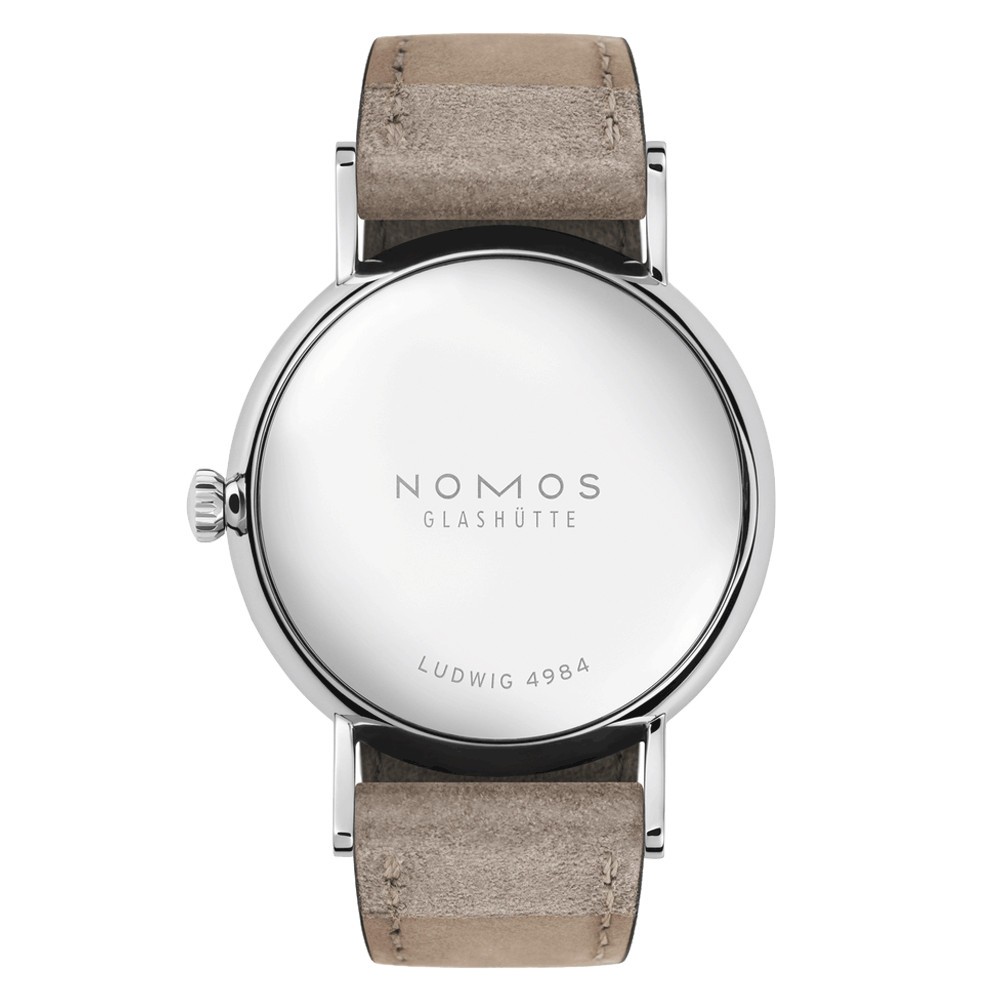 Montre NOMOS Ludwig 33 Duo mécanique bracelet cuir beige 32,8