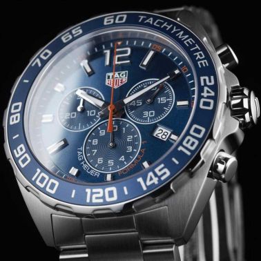 TAG Heuer Formula 1 quartz watch blue dial blue bezel steel bracelet 43 mm