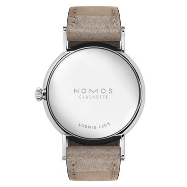  Montre NOMOS Ludwig 33 mécanique bracelet cuir beige 32,8 