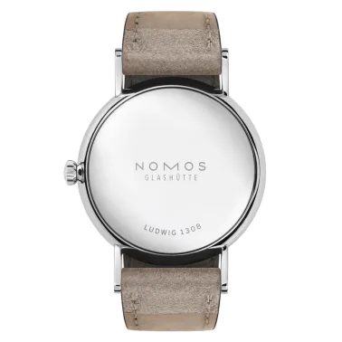  Montre NOMOS Ludwig 33 mécanique bracelet cuir beige 32,8 