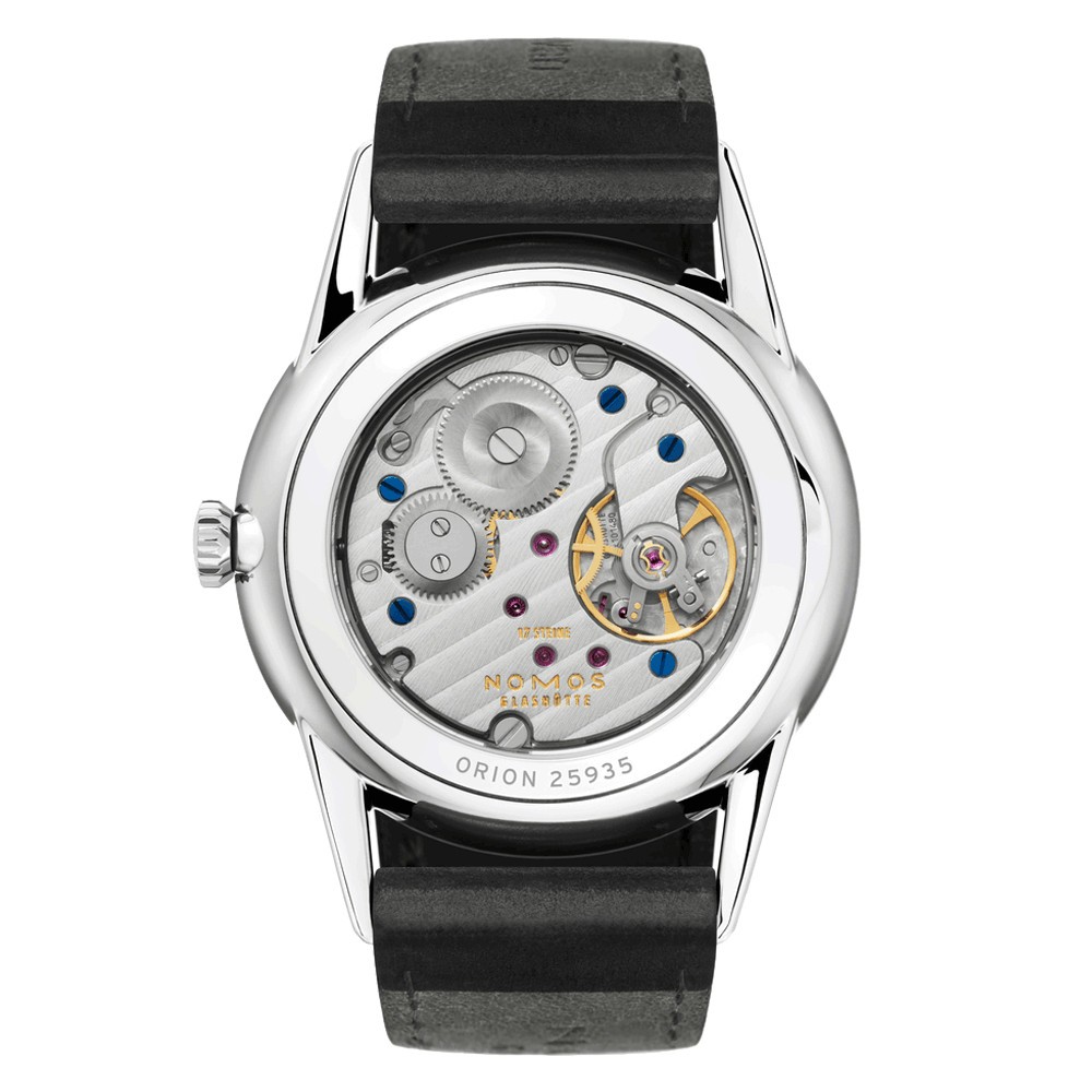  Montre NOMOS Orion mécanique fond saphir bracelet cuir véritable noir 35 