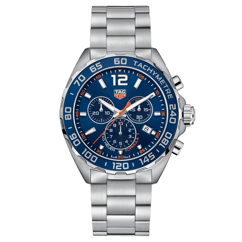Montre TAG Heuer Formula 1 quartz cadran bleu lunette bleue bracelet acier 43 mm CAZ1014.BA0842