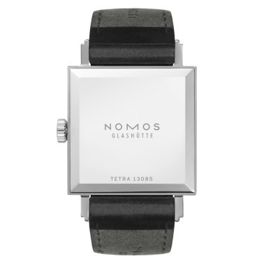  Montre NOMOS Tetra 27 mécanique cadran blanc bracelet cuir véritable noir 27,5 