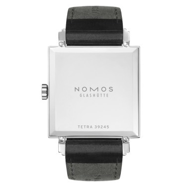  Montre NOMOS Tetra mécanique cadran blanc bracelet cuir véritable noir 29,5 
