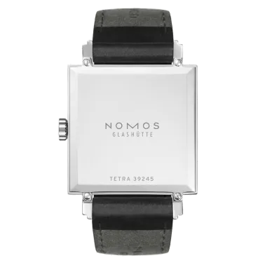  Montre NOMOS Tetra mécanique cadran blanc bracelet cuir véritable noir 29,5 