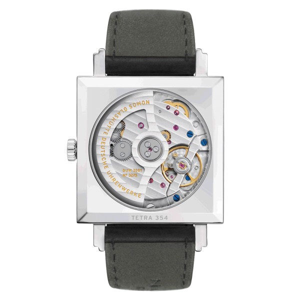  Montre NOMOS Tetra Neomatik 39 silvercut bracelet cuir cousu main noir 33 