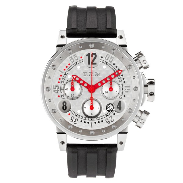 Montre BRM V12 automatique inox cadran bouchonné aiguilles rouges 44 mm