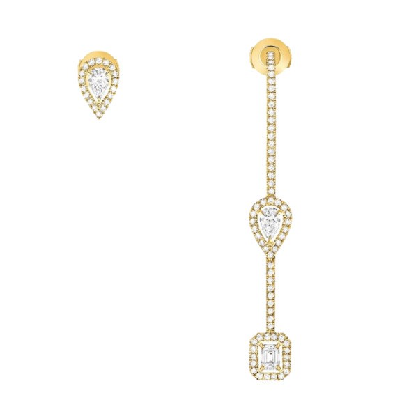 Boucles d'oreilles Messika My Twin Pendantes en or jaune et diamants