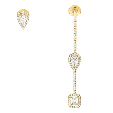 Boucles d'oreilles Messika My Twin Pendantes en or jaune et diamants