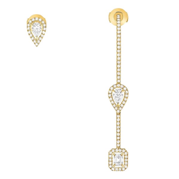 Boucles d'oreilles Messika My Twin Pendantes en or jaune et diamants