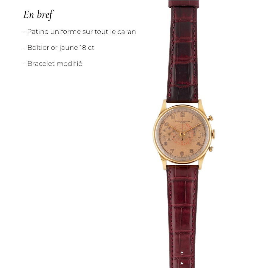 Baume et Mercier Capeland Telemeter or jaune 37 mm