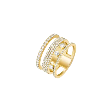 Bague Messika Move Romane Pavée grand modèle en or jaune et diamants