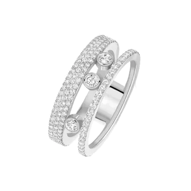 Bague Messika Move Romane Pavée en or blanc et diamants