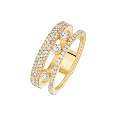 Bague Messika Move Romane Pavée en or jaune et diamants