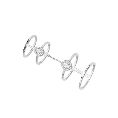 Bague Messika Glam'Azone double en or blanc et diamants