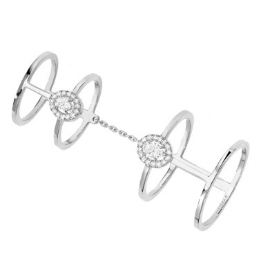 Bague Messika Glam'Azone double en or blanc et diamants