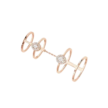 Bague Messika Glam'Azone double en or rose et diamants