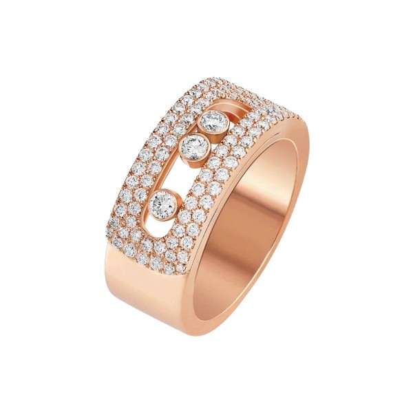 Bague Messika Move Noa Pavée grand modèle en or rose et diamants