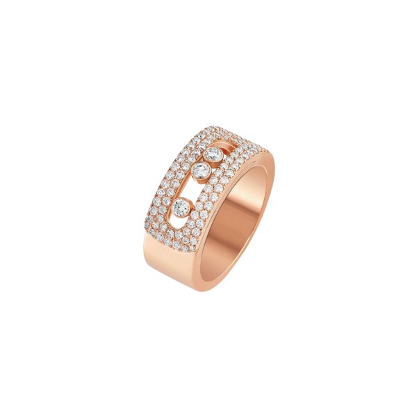 Bague Messika Move Noa Pavée grand modèle en or rose et diamants