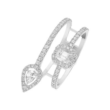 Bague Messika My Twin 2 rangs en or blanc et diamants